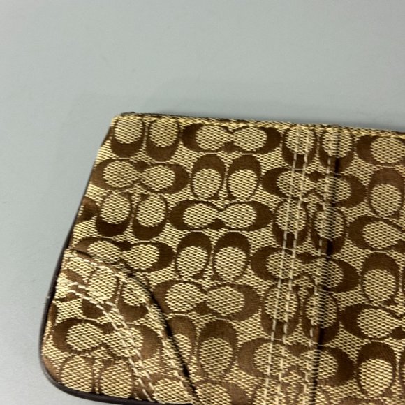 Coach Brown Canvas CC Monogram Wristlet - Picture 2 of 9
